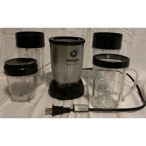 The Magic Bullet 9 Piece‎ Set Personal Blender & Mixer MBR-1101 Silver